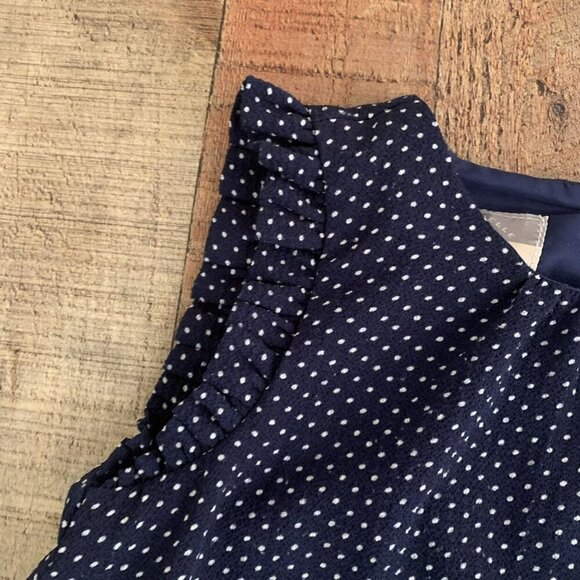 Pippa And Julie Girl's Size 5 Navy Blue And White Polka Dot Dress - Picture 2 of 8